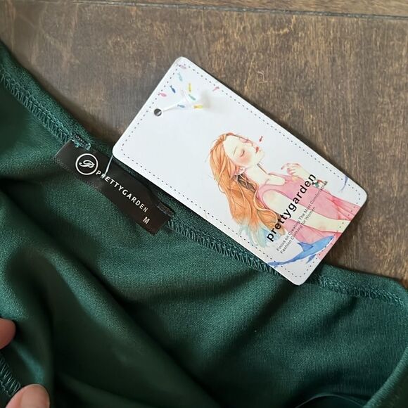 NWT PRETTYGARDEN Navy One Shoulder Long Formal Sleeveless Ruched Cocktail Dress - Picture 10 of 13